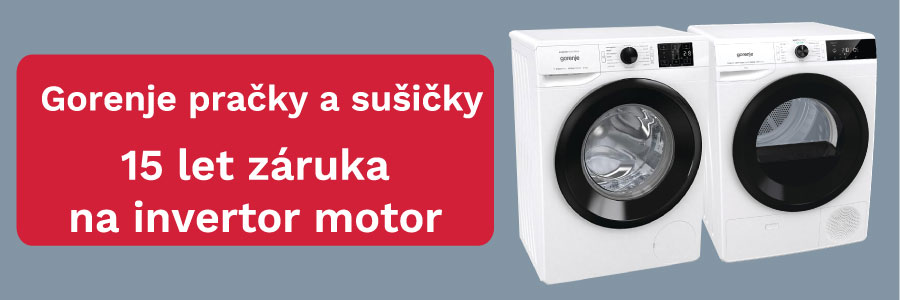 GORENJE pračky a sušičky - 15 let záruka na invertor motor