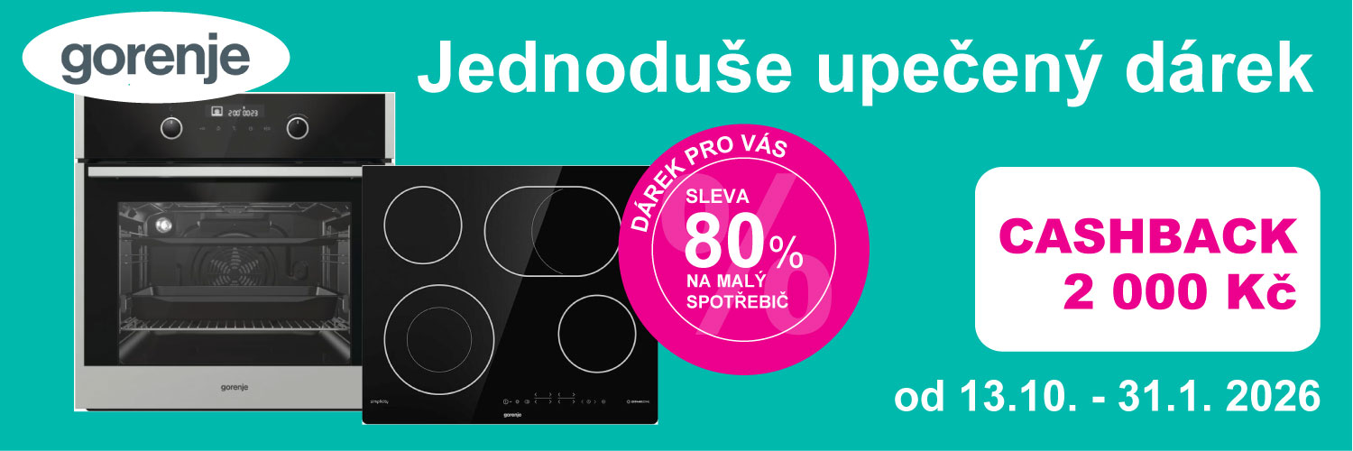 Gorenje slevový kupon 80% SDA+cashback